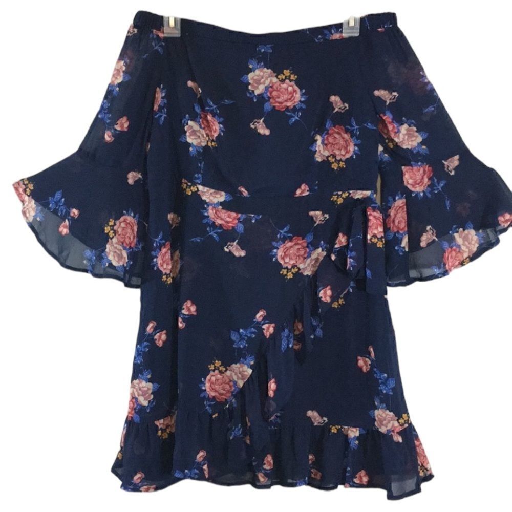 Xhilaration Women’s Floral Off Shoulder Dr…